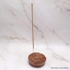 Porte-encens bhoutanais Lotus en bois naturel Objets rituels bouddhistes PEL1