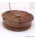 Porte-encens bhoutanais Lotus en bois naturel Objets rituels bouddhistes PEL1