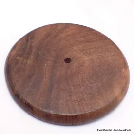 Porte-encens tibetain bhoutanais galette en bois naturel - Porte-encens tibétains
