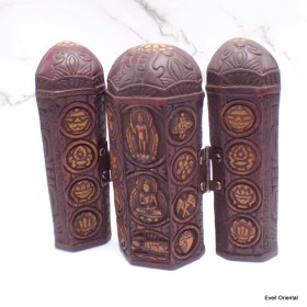 Temple bouddhiste de voyage antique 12 cm 