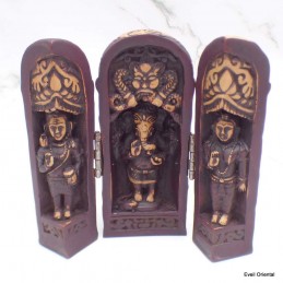 Temple triptyque Ganesh antique 12 cm 