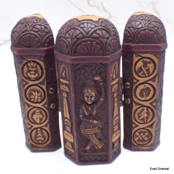 Temple triptyque Ganesh antique 12 cm Stupas, temples tibétains TEMP2