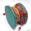 Damaru tibétain 12 cm décoré de pierres-ap Damaru tibétain Chod DAMA12-a