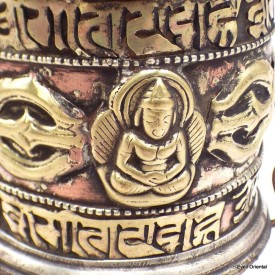 Moulin à prières Bouddha et Dorjé 14 cm Moulins à Prières tibétains MAPSP1