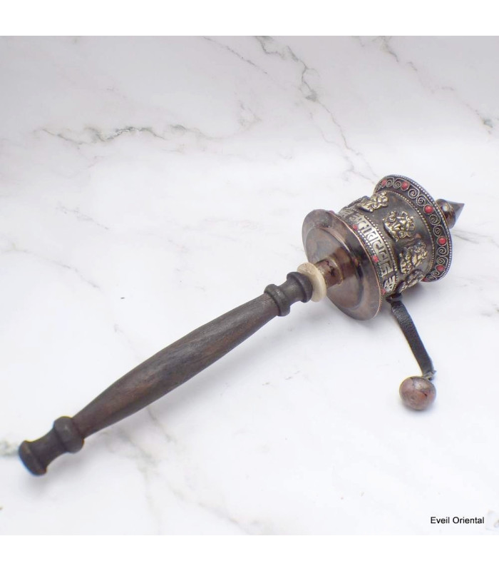 Moulin à prières tibétain 30 cm patine ancienne Moulins à Prières tibétains MAA16