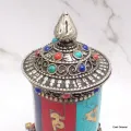 Moulin à prières sur dorjé coloré 12,5 cm - Moulins à Prières tibétains