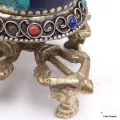 Moulin à prières sur dorjé coloré 12,5 cm - Moulins à Prières tibétains