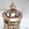 Moulin à prières tibétain 14 cm mantra de Chenrezi Moulins à Prières tibétains MODT12