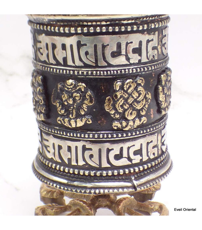 Moulin à prières tibétain antique sur pieds 14 cm Moulins à Prières tibétains MODT13