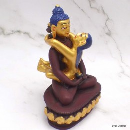 Statuette bouddhiste Shakti 13 cm bordeau or 