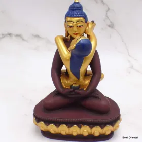 Statuette bouddhiste bouddha Shakti 13 cm bordeau or - Statuettes bouddhistes tibétaines artisanales
