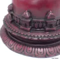 Statuette bouddhiste Stupa tibétain rouge forme dôme 19 cm - Certifié Authentique - Objets rituels bouddhistes