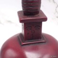 Stupa tibétain rouge forme dôme 19 cm Statuettes Bouddhistes STUR1