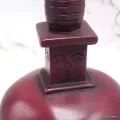 Statuette bouddhiste Stupa tibétain rouge forme dôme 19 cm - Certifié Authentique - Objets rituels bouddhistes