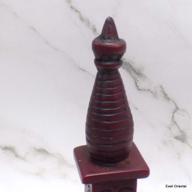 Stupa tibétain rouge forme dôme 19 cm 