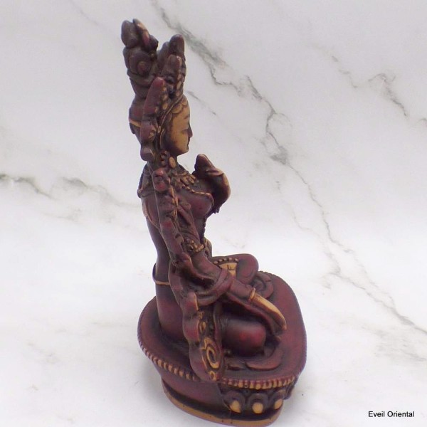 Statuette Tara blanche 15 cm patine antique Statuettes Bouddhistes STB6