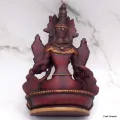 Statuette bouddhiste Tara blanche 15 cm patine antique - Statuettes bouddhistes tibétaines artisanales
