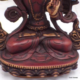 Statuette bouddhiste Manjushri 15 cm patine antique 