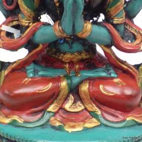 Statuette tibetaine divinité bouddhiste 4 bras 15 cm - Statuettes bouddhistes tibétaines artisanales