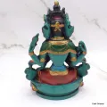 Statuette tibetaine divinité bouddhiste 4 bras 15 cm - Statuettes bouddhistes tibétaines artisanales