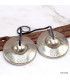 Tingshas tibétaines symbole de la lune 7 cm Tingsha tibétaine cymbales TPN3