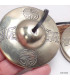 Tingshas tibétaines symbole de la lune 7 cm Tingsha tibétaine cymbales TPN3