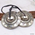 Tingshas tibétaines symboles bouddhistes 7 cm Tingsha tibétaine cymbales TPN4