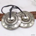 Tingshas tibétaines authentiques symboles bouddhistes 7 cm - Objets rituels bouddhistes