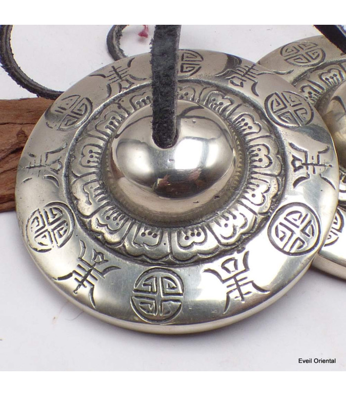 Tingshas tibétaines symboles bouddhistes 7 cm Tingsha tibétaine cymbales TPN4