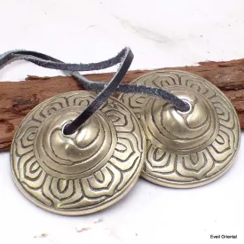 Tingshas tibétaines pétales de fleurs 4,6 cm - Objets rituels bouddhistes