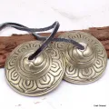 Tingshas tibétaines pétales de fleurs 4,6 cm - Objets rituels bouddhistes