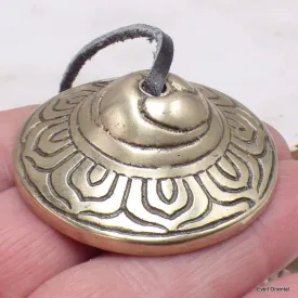 Tingshas tibétaines pétales de fleurs 4,6 cm - Objets rituels bouddhistes