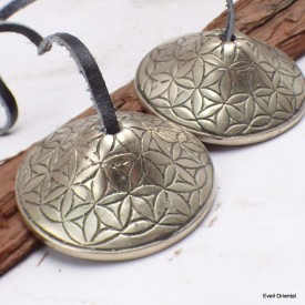 Tingshas tibétaines cymbales fleurs 4,7 cm Tingsha tibétaine cymbales TPN6