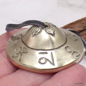 Tingshas tibétaines cymbales mantra bouddhiste 4,7 cm - Objets rituels bouddhistes
