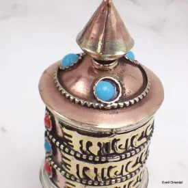 Mini moulin à prières de table 9 cm 3 mantras - Moulins à Prières tibétains