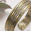 Bracelet tibétain laiton et métal blanc - Bracelets tibétains bouddhistes