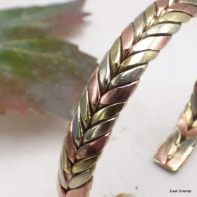 Bracelet tibétain torsadé 3 couleurs - 3 métaux - Bracelets tibétains bouddhistes