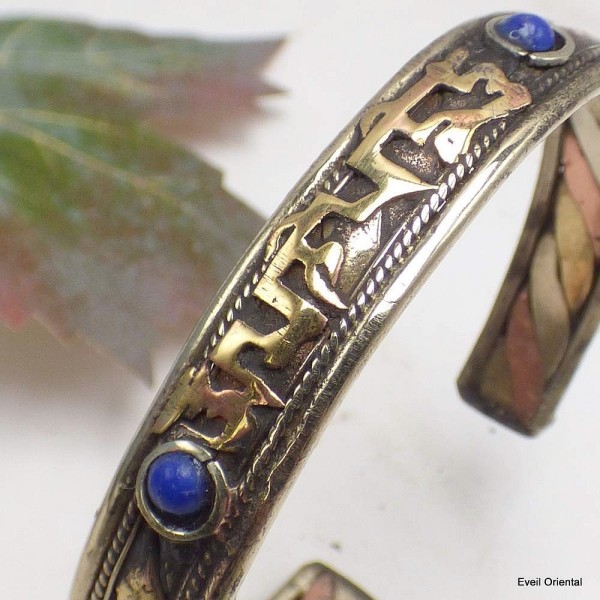 Bracelet tibétain tressé Mantra de Chenrezi Bracelets tibétains bouddhistes BT7