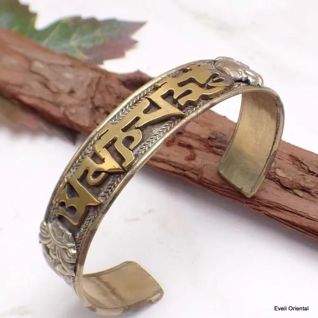 Bracelet Tibétain Mantra métal et laiton - Bracelets tibétains bouddhistes