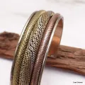 Bracelet tibétain authentique torsadé cuivre et laiton - Bijoux en Cuivre