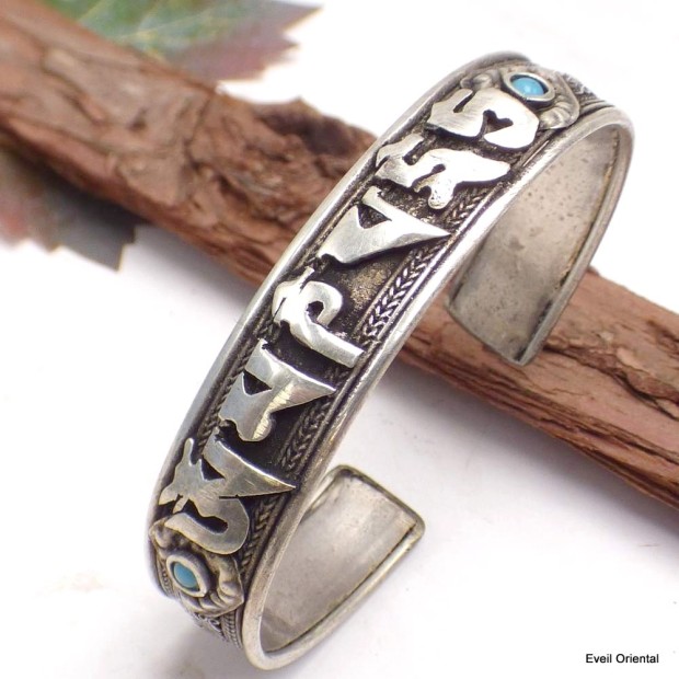 Bracelet Tibétain filigrane Mantra de Chenrezi-p Bracelets tibétains bouddhistes NBR4