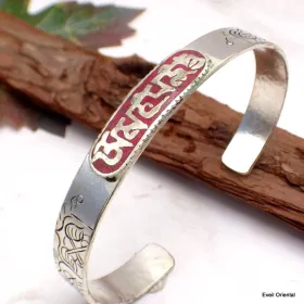 Bracelet tibetain bouddhiste mantra couleur corail - Bracelets tibétains bouddhistes