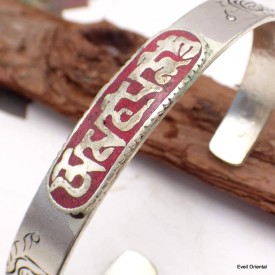 Bracelet bouddhiste tibétain mantra couleur corail Bracelets tibétains bouddhistes ABT16.1