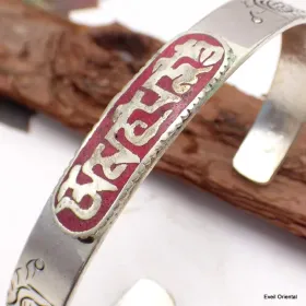 Bracelet tibetain bouddhiste mantra couleur corail - Bracelets tibétains bouddhistes