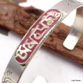Bracelet bouddhiste tibétain mantra couleur corail Bracelets tibétains bouddhistes ABT16.1