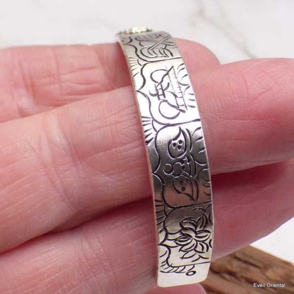 Bracelet bouddhiste tibétain mantra couleur corail Bracelets tibétains bouddhistes ABT16.1