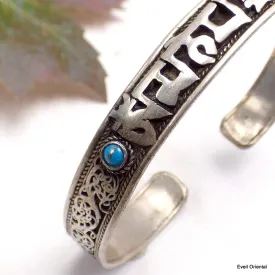 Bracelet tibétain fin filigrane et mantra de Chenrezi - Bracelets tibétains bouddhistes