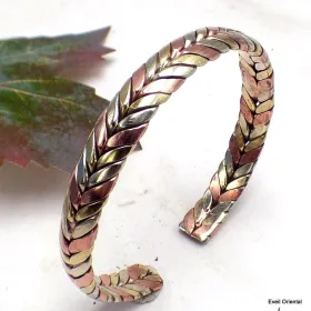 Bracelet tibétain torsadé 3 couleurs - 3 métaux - Bracelets tibétains bouddhistes