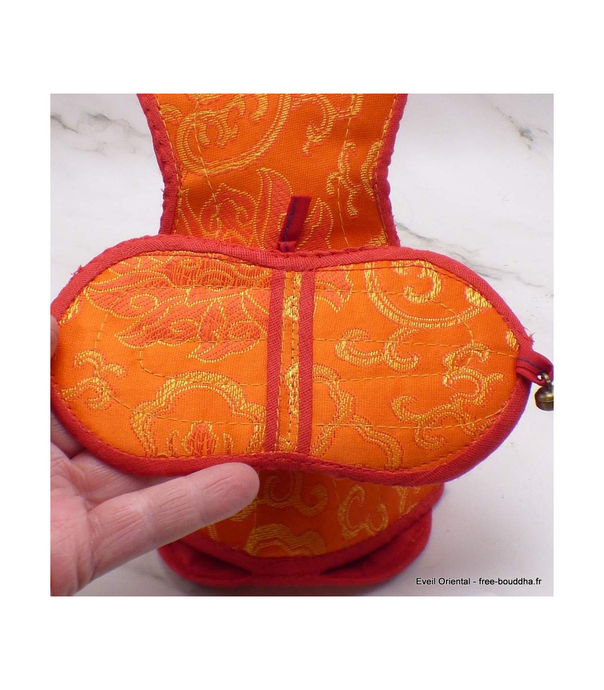 Étui à Cloches Tingsha Tibétaines - Pochette De Rangement Brodée à La Main, Protection Pour Carillon De Yoga