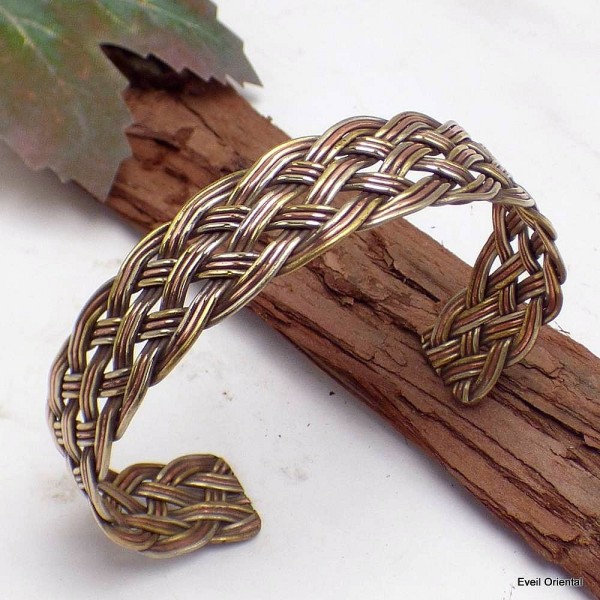 Bijou bracelet népalais trois tresses Bracelets tibétains bouddhistes AA51.3